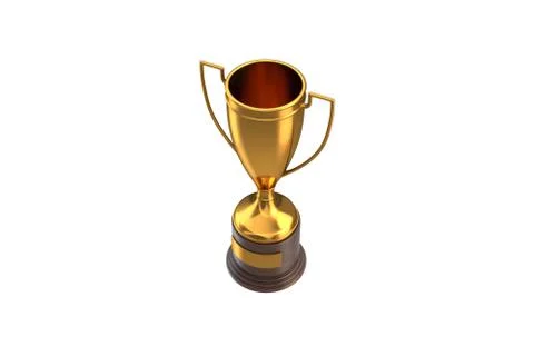 3D render of Gold Trophy Cup isolated on white. Stock Illustration