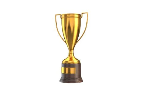 3D render of Gold Trophy Cup isolated on white. Stock Illustration