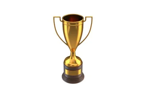 3D render of Gold Trophy Cup isolated on white. Stock Illustration