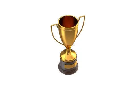3D render of Gold Trophy Cup isolated on white. Stock Illustration