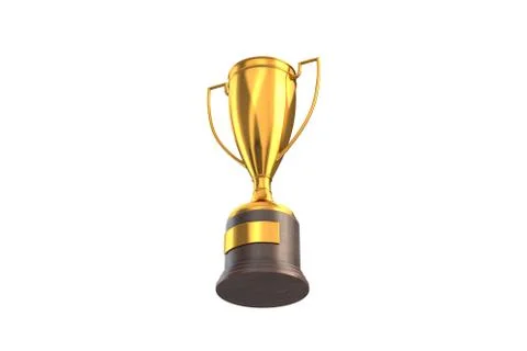 3D render of Gold Trophy Cup isolated on white. Stock Illustration