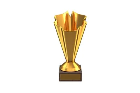 3D render of Gold Trophy Cup isolated on white Stock Illustration