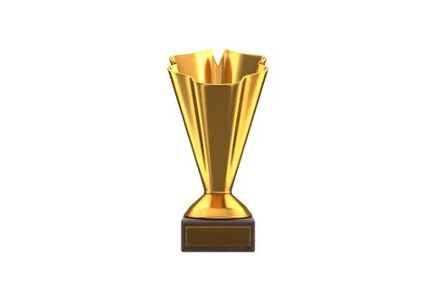 3D render of Gold Trophy Cup isolated on white Stock Illustration