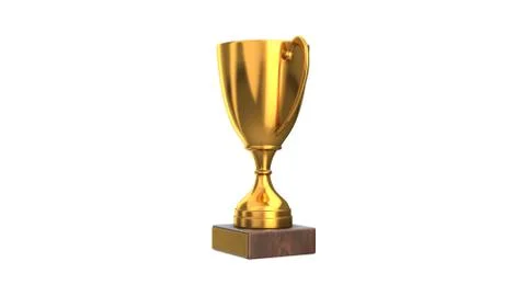 3D render of Gold Trophy Cup isolated on white Stock Illustration