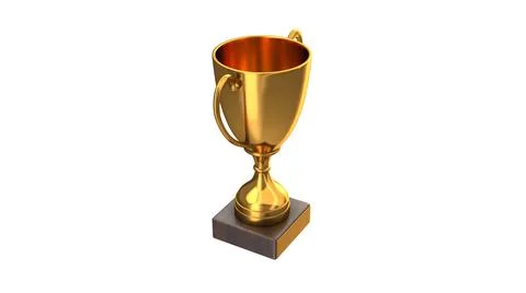 3D render of Gold Trophy Cup isolated on white Stock Illustration