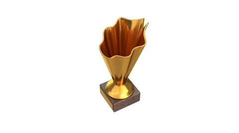 3D render of Gold Trophy Cup isolated on white Stock Illustration