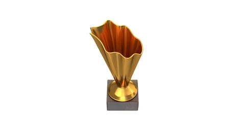 3D render of Gold Trophy Cup isolated on white Stock Illustration