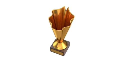 3D render of Gold Trophy Cup isolated on white Stock Illustration