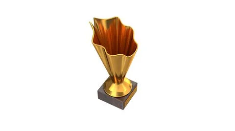 3D render of Gold Trophy Cup isolated on white Stock Illustration