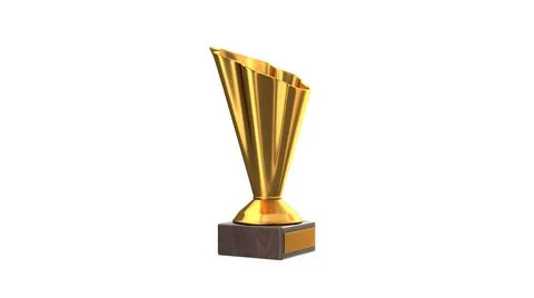 3D render of Gold Trophy Cup isolated on white Stock Illustration