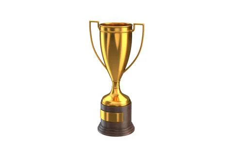 3D render of Gold Trophy Cup isolated on white Stock Illustration
