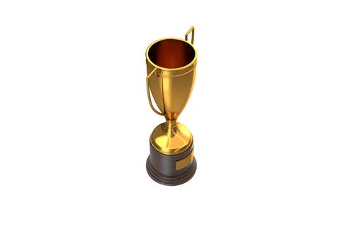 3D render of Gold Trophy Cup isolated on white Stock Illustration