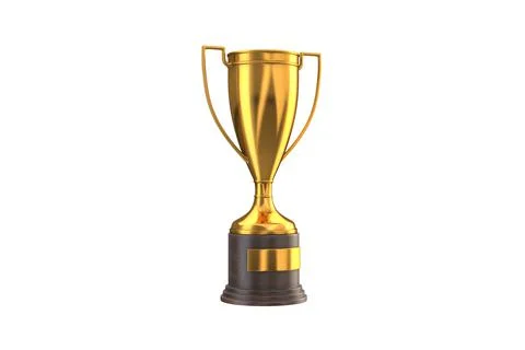 3D render of Gold Trophy Cup isolated on white Stock Illustration