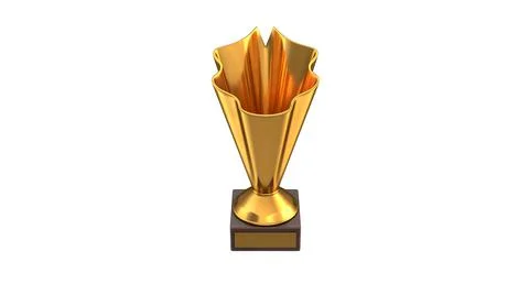 3D render of Gold Trophy Cup isolated on white Stock Illustration