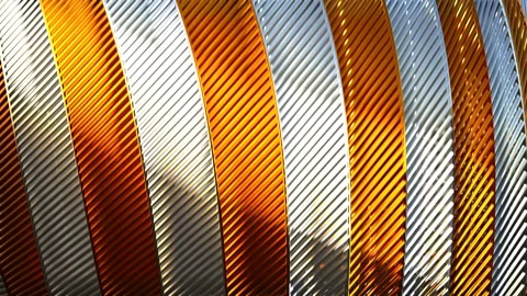 3D render, Gold wire pattern luxury background, Modern waves movement loop Stock Footage 240719706