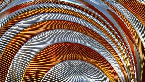 3D render, Gold wire pattern luxury background, Modern waves movement loop Stock Footage 240719721