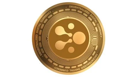 3D Render Golden  Aelf Elf Cryptocurrency Coin Symbol Close up Stock Illustration