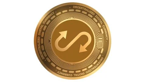 3D Render Golden Anyswap Any Cryptocurrency Coin Symbol Close up Stock Illustration
