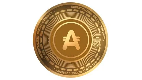 3D Render Golden Appcoins Appc Cryptocurrency Coin Symbol Close up Stock Illustration