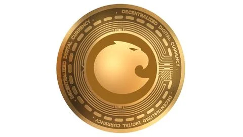 3D Render Golden Aragon Ant Cryptocurrency Coin Symbol Close up Illustrazione stock