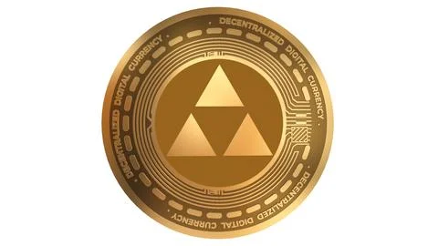 3D Render Golden Autonio Niox Cryptocurrency Coin Symbol Close up Stock Illustration