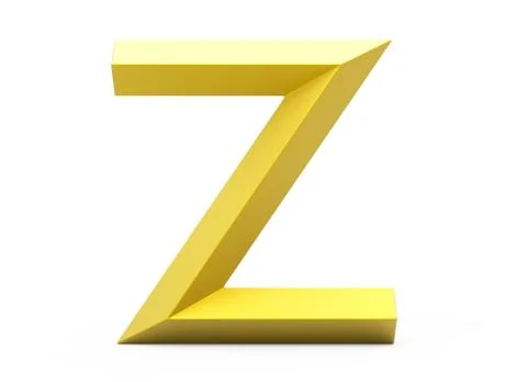 3D render golden beveled alphabet Z Stock Illustration