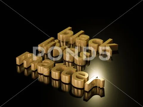 3d render of golden black lives matter hashtag text on black background. Stock Illustration