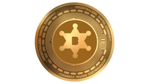 3D Render Golden Bounty0X Bnty Cryptocurrency Coin Symbol Close up Stock Illustration