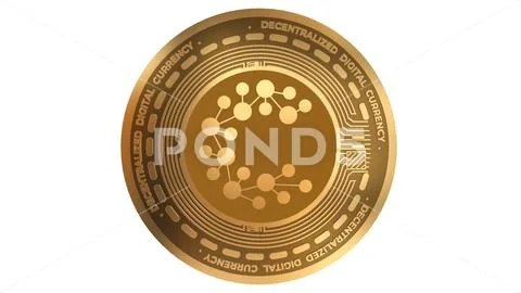 3D Render Golden Casper Cspr Cryptocurrency Coin Symbol Close up