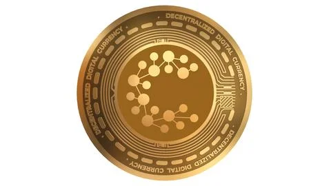 3D Render Golden Casper Cspr Cryptocurrency Coin Symbol Close up Stock Illustration