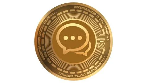 3D Render Golden Chatcoin Chat Cryptocurrency Coin Symbol Close up イラスト素材