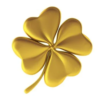 3d render of golden clover Stock Illustration