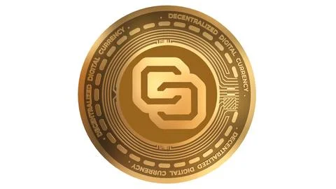 3D Render Golden Colossusxt Colx Cryptocurrency Coin Symbol Close up Stock Illustration