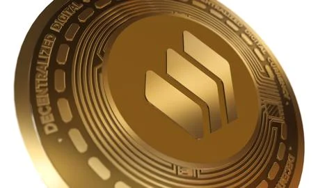 3D Render Golden Compound COMP  Cryptocurrency Coin Symbol Close up Stock Illustration