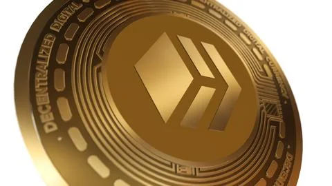 3D Render Golden HIVE  Cryptocurrency Coin Symbol Close up Stock Illustration