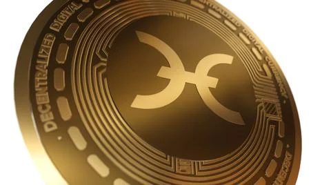 3D Render Golden Holo HOT Cryptocurrency Close up View イラスト素材