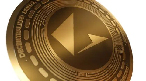 3D Render Golden Loopring LRC Cryptocurrency Coin Symbol Close up View イラスト素材