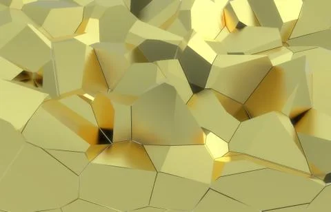 3d render, golden modern shattered wall texture, random clusters digital Stock Illustration