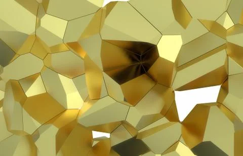 3d render, golden modern shattered wall texture, random clusters digital Illustrazione stock