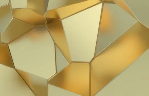 3d render, golden modern shattered wall texture, random clusters digital Stock Illustration