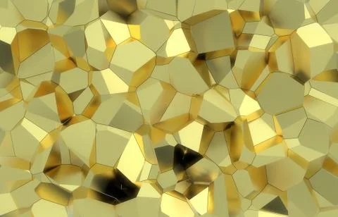 3d render, golden modern shattered wall texture, random clusters digital Stock Illustration