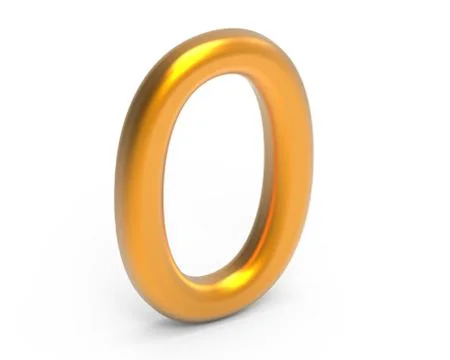 3D render golden number 0 Stock Illustration
