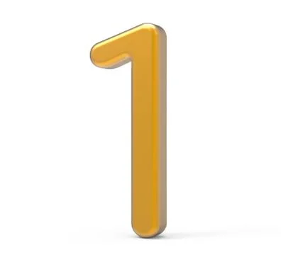 3D render golden number 1 Illustrazione stock