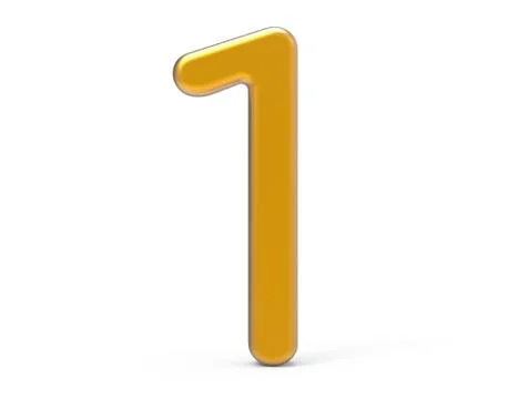3D render golden number 1 Stock Illustration