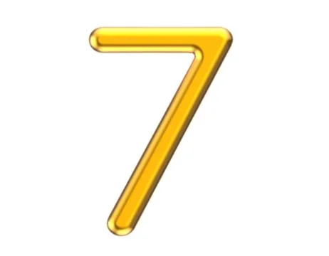 3D render golden number 7 Illustrazione stock