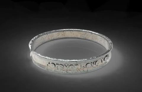3d render of golden rings with clear background color Stockillustratie