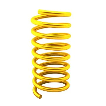 3d render of golden spring on white Illustrazione stock