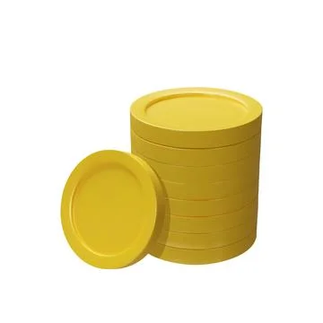 3D render golden stack and coin Stock Illustration