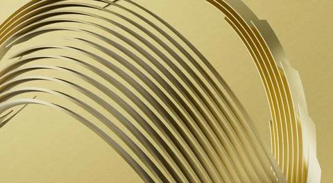 3D render of a golden stripe wavy lines for background or wallpaper Stock Illustration