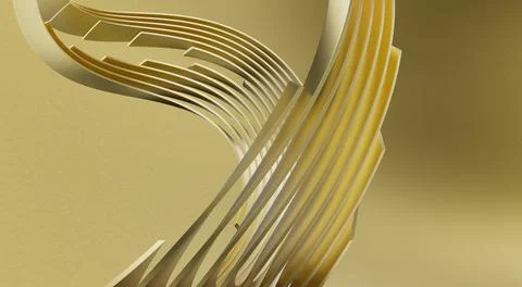 3D render of a golden stripe wavy lines for background or wallpaper Stock Illustration